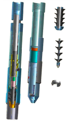 Комплекс пристроїв для секційного кріплення похилих та горизонтальних свердловин ОЦКО1-146,168